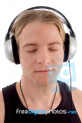Handsome Man Listening To Music Stock Photo