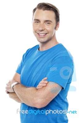 Handsome Young Col Dude With Folded Arms Stock Photo