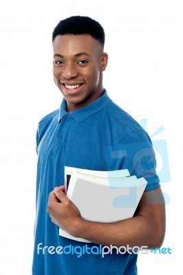 Handsome Young College Student Stock Photo