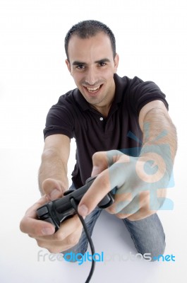 Handsome Young Man Playing Stock Photo