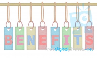 Hanging Benefits Tag Stock Image