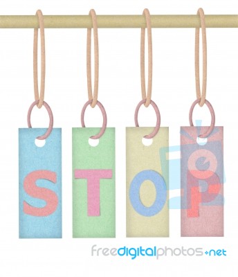 Hanging Stop Tag Stock Image