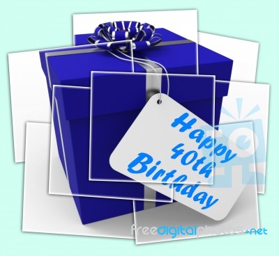 Happy 40th Birthday Gift Displays Age Forty Stock Image