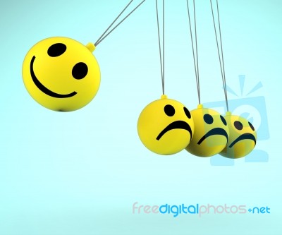 Happy And Sad Smileys Showing Emotions Stock Image