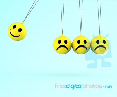 Happy And Sad Smileys Shows Emotions Stock Image