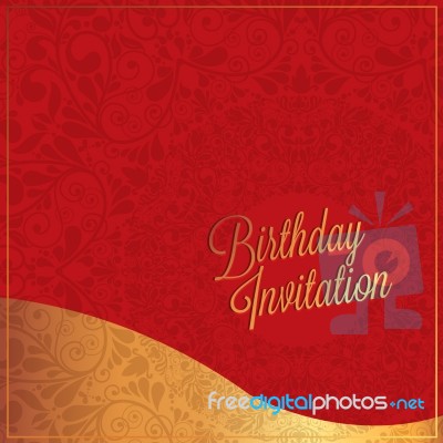 Happy Birthday Red And Glod Color Background Design Stock Photo Stock Image