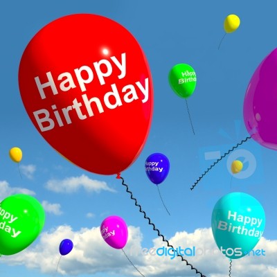 Happy Birthday Word On Balloons Stock Image