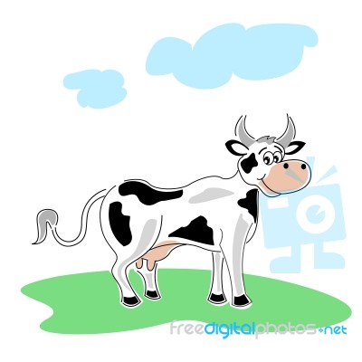 Happy Cow Stock Image