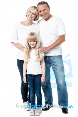 Happy Family Isolated On White Stock Photo