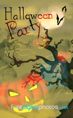 Happy Halloween Celebration Party Card Stock Image