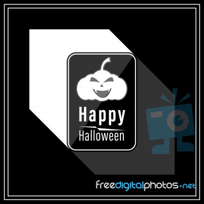 Happy Halloween Modern Style In Black And White Stock Image