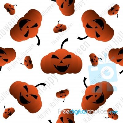 Happy Halloween Pumpkin Seamless Pattern Stock Image