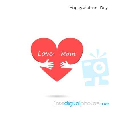 Happy Mothers Day.love Heart Care Logo Stock Image Happy Mothers Day.love Heart Care Logo Stock Image