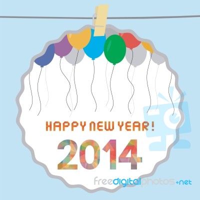 Happy New Year 2014 Card12 Stock Image