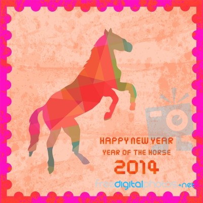 Happy New Year 2014 Card50 Stock Image