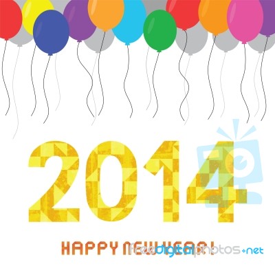 Happy New Year 2014 Card9 Stock Image