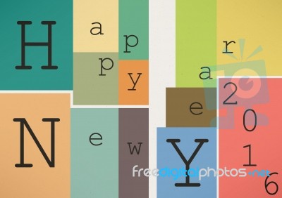 Happy New Year 2016 In Vintage Style Stock Image