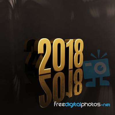 Happy New Year 2018 Text Design 3d Illustration Stock Image