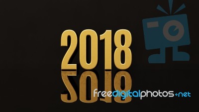 Happy New Year 2018 Text Design 3d Illustration Stock Image