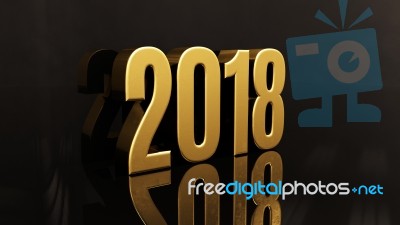 Happy New Year 2018 Text Design 3d Illustration Stock Image