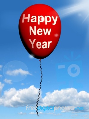 Happy New Year Balloon Shows Parties And Celebration Stock Image