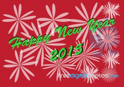 Happy New Year With Flower Stock Image