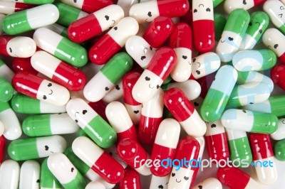 Happy Pills Stock Photo