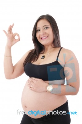 Happy Pregnant Woman Stock Photo