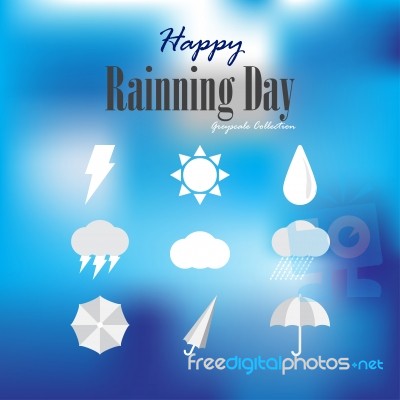 Happy Rainning Day Stock Image