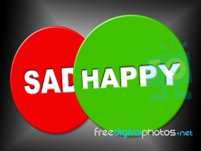 Happy Sign Indicates Signboard Message And Jubilant Stock Image