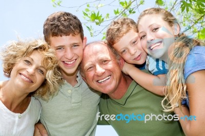 Happy Smiling Family Stock Photo