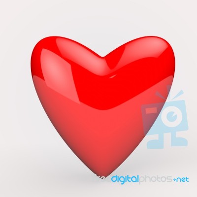 Happy Valentine's Day, 3d Rendering Red Heart Isolate On White B… Stock Image