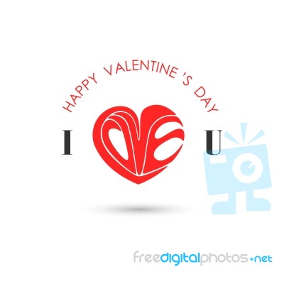 Happy Valentines Day Lettering Background Stock Image