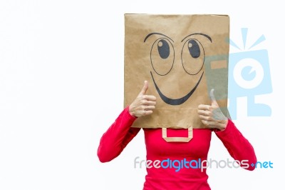 Happy Woman With Thumbs Up Stock Photo