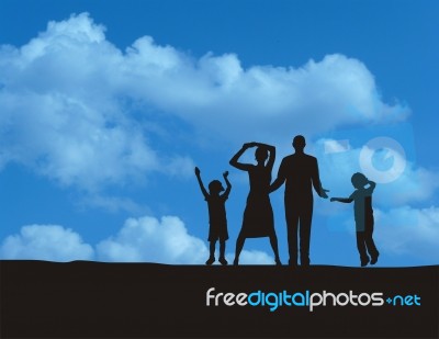 Happy Young Family Stock Image