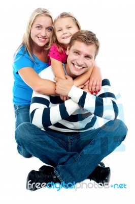 Happy Young Family, The Adorable Three Stock Photo