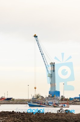 Harbor Crane Stock Photo