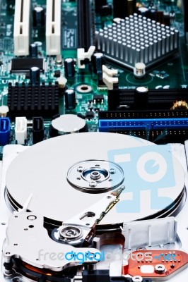 Harddisk With Board Stock Photo