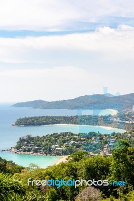 Hat Kata Karon Viewpoint In Phuket Island Stock Photo