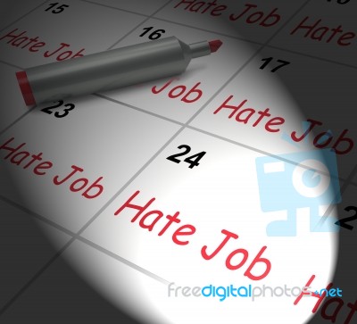 Hate Job Calendar Displays Miserable At Work Stock Image