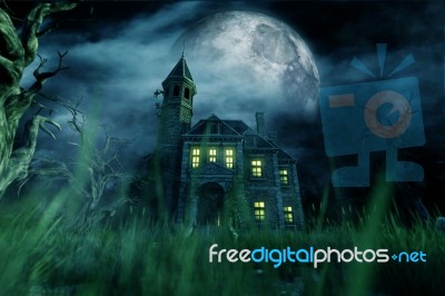 Haunted House,3d Illustration Stock Image