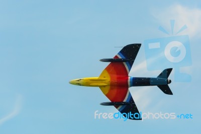 Hawker Hunter Miss Demeanour Aerial Display At Airbourne Stock Photo