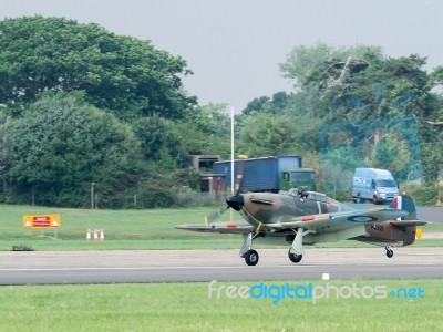 Hawker Hurricane Gzl P2921 Landing At Dunsfold Airfield Stock Photo