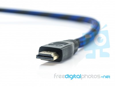Hdmi Cable On A White Background Stock Photo