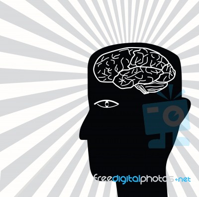 Head And Brain Thoughtfully Stock Image
