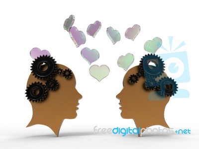 Head Cog With Heart Shape Stock Image