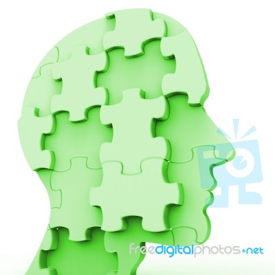 Head Jigsaw Represents Skin Facial And Assemble Stock Image