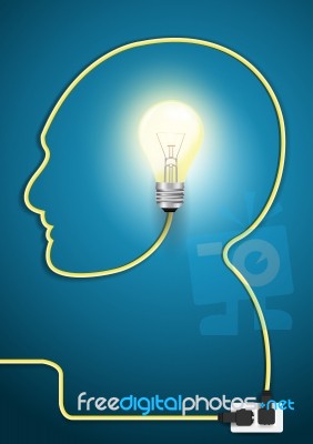 Head Line With Light Bulb Modern Design Template Stock Image