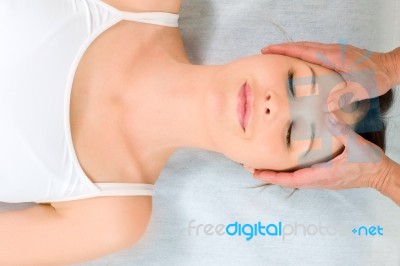 Head Massage For Woman Stock Photo