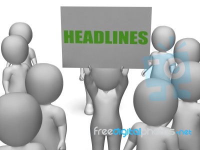 Headlines Board Character Shows Last Minute News Or Newspaper Pu… Stock Image